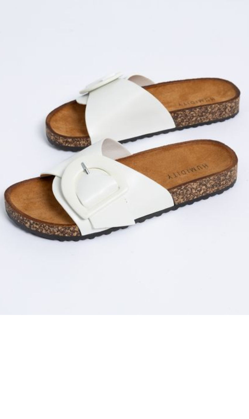 Buckle Slide | White