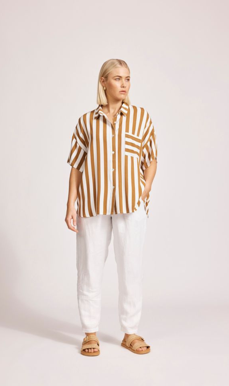 Treville Stripe Shirt | Caramel