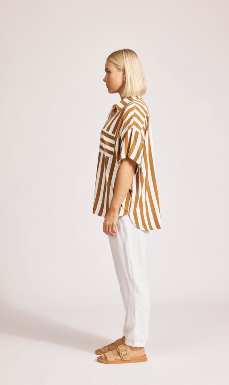 Treville Stripe Shirt | Caramel