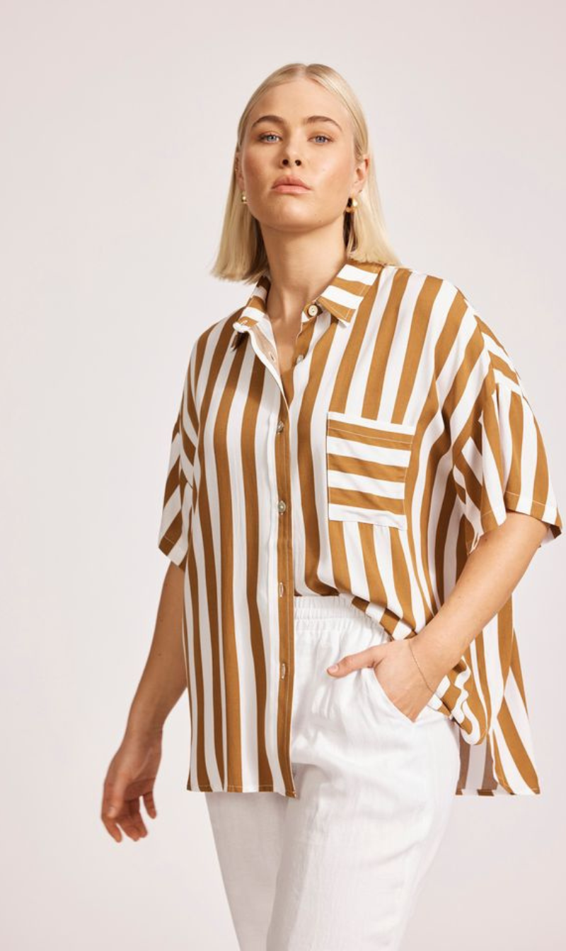Treville Stripe Shirt | Caramel