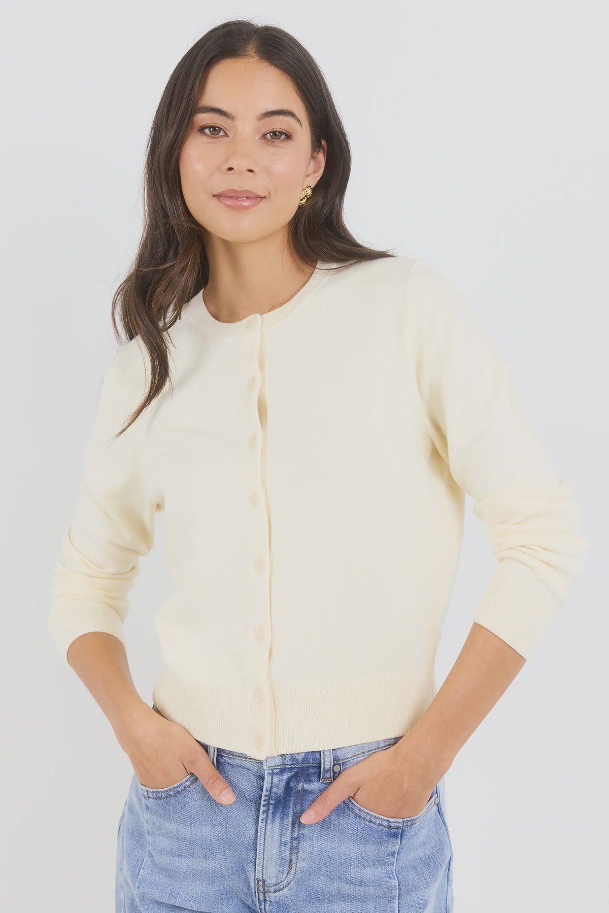 Autograph Crewneck Cardigan | Butter