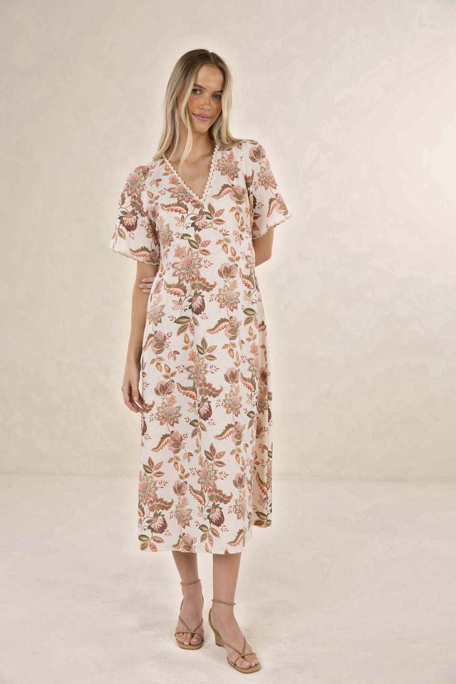Bohemian Rose Midi Dress