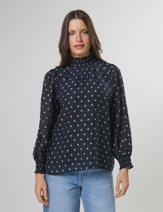 Sylvie Blouse - Midnight Dot