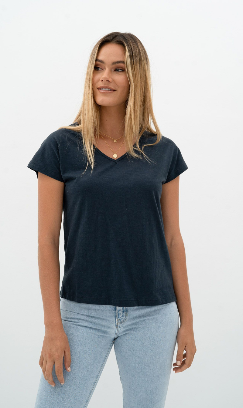 Must Have V Neck Tee - Navy